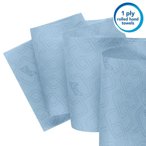 Scott Essential Paper Hand Towel Roll 1-Ply 350m Blue Pack of 6 6692