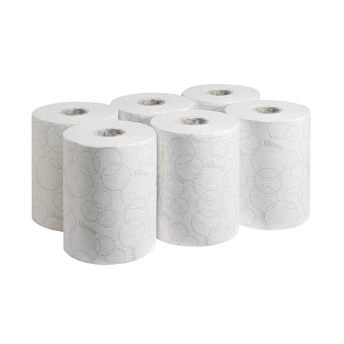 Kleenex Slimroll Paper Hand Towel Roll 2-Ply 100m White Pack of 6 6781