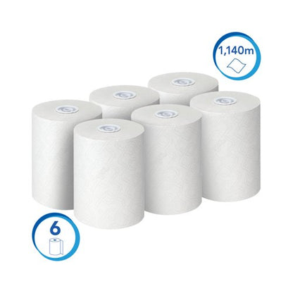 Scott Slimroll Paper Hand Towel Roll 1-Ply 190m White Pack of 6 6695