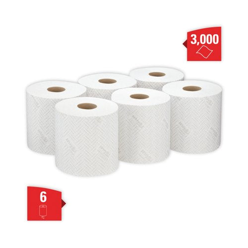 Wypall L10 Service/Retail Wiping Paper Roll 1-Ply White Pack of 6 7406