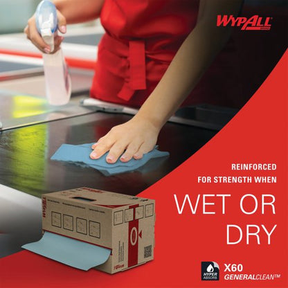 Wypall X60 Multi Task Cleaning Cloth Midi Roll Wiper x235 Blue 8250