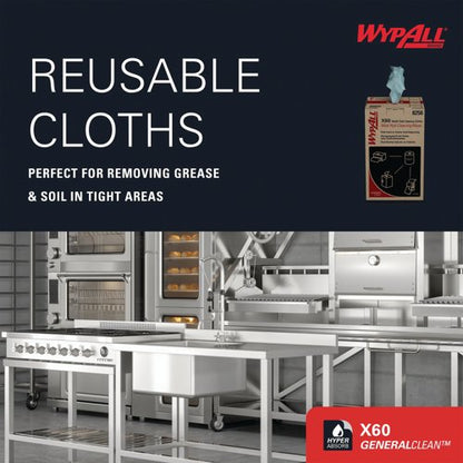 Wypall X60 Multi Task Cleaning Cloth Midi Roll Wiper x235 Blue 8250