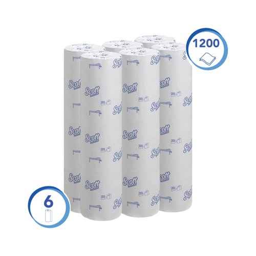 Scott Extra Couch Cover Roll 2-Ply x200 Sheets Blue Pack of 6 7230