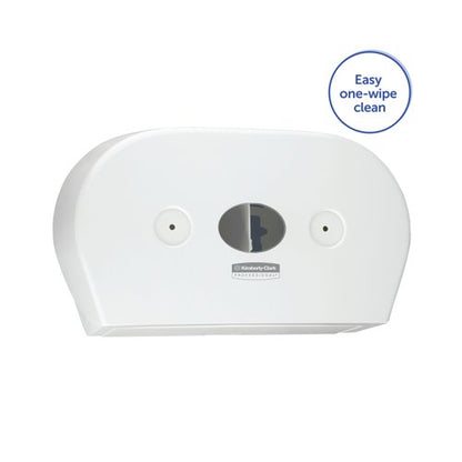 Aquarius Mini Twin Roll Centrefeed Toilet Tissue Dispenser White 7186