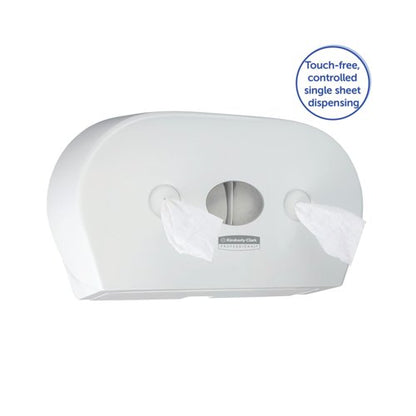 Aquarius Mini Twin Roll Centrefeed Toilet Tissue Dispenser White 7186