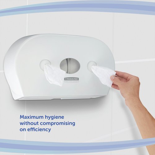 Aquarius Mini Twin Roll Centrefeed Toilet Tissue Dispenser White 7186