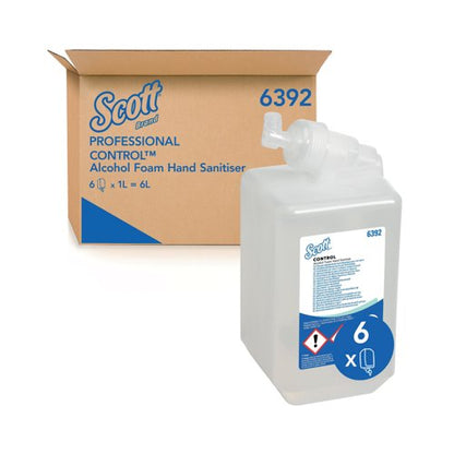 Scott Alcohol Foam Hand Sanitiser 1L Refill Clear Pack of 6 6392