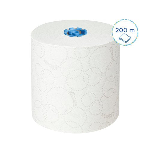 Kleenex Ultra Paper Towel Roll 2-Ply E-Roll 200m Long White Pack of 6