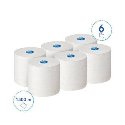 Kleenex Paper Towel Roll 1-Ply E-Roll Large 250m Long Pack of 6