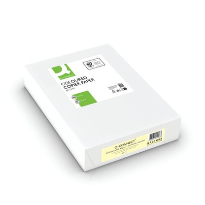 Q-Connect Yellow A4 Copier Paper 80gsm Ream (Pack of 500) KF01096