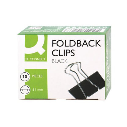 Q-Connect Foldback Clip 51mm Black (Pack of 10) KF01286