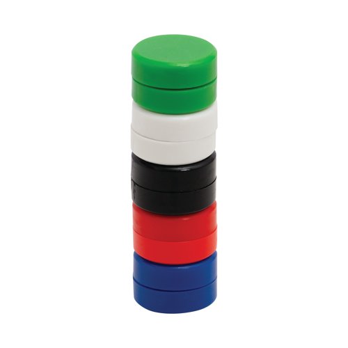 Q-Connect Round Magnet 25mm Assorted (10 Pack) KF02643