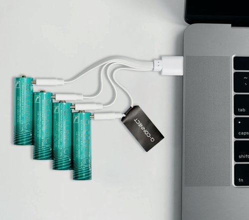 Q-Connect USB C Rechargeable Lithium Batteries Mignon AA (Pack of 4) KF14129