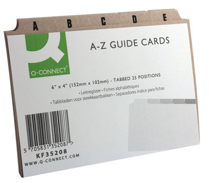 Q-Connect Guide Card 152x102mm A-Z Buff (25 Pack) KF35208