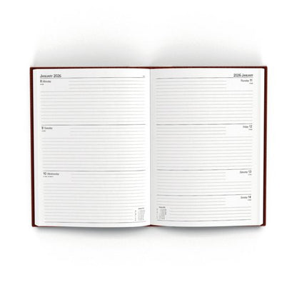 5 Star Desk Diary Week To View A4 Burgundy 2026 KFA43BG26