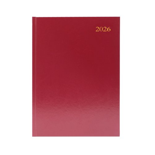 5 Star Desk Diary Week To View A5 Burgundy 2026 KFA53BG26
