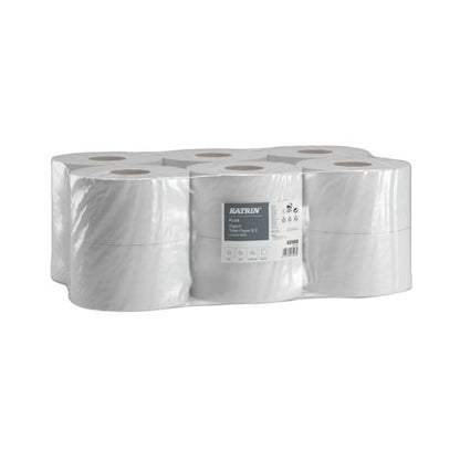 Katrin Gigant Toilet Roll 2-Ply 60mm Core Refill (Pack of 12) 62080