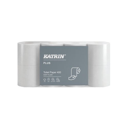 Katrin Plus 2-Ply Toilet Paper Roll Easyflush White 400 Sheets (Pack of 40) 96039