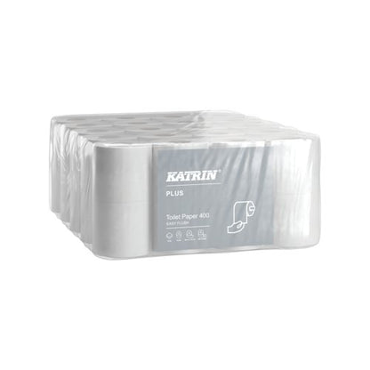 Katrin Plus 2-Ply Toilet Paper Roll Easyflush White 400 Sheets (Pack of 40) 96039