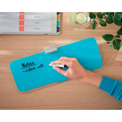 Leitz Cosy Glass Drywipe Desktop Whiteboard Pad Calm Blue 52690061