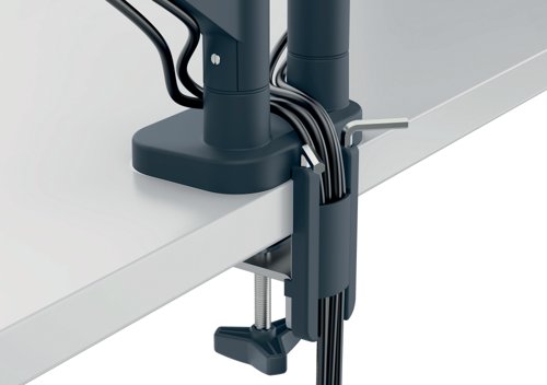 Leitz Ergo Dual Monitor Arm Dark Grey 65370089