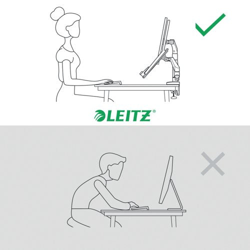 Leitz Ergo Dual Monitor and Laptop Arm Dark Grey 65380089