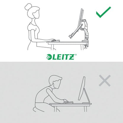 Leitz Ergo Dual Monitor and Laptop Arm Dark Grey 65380089