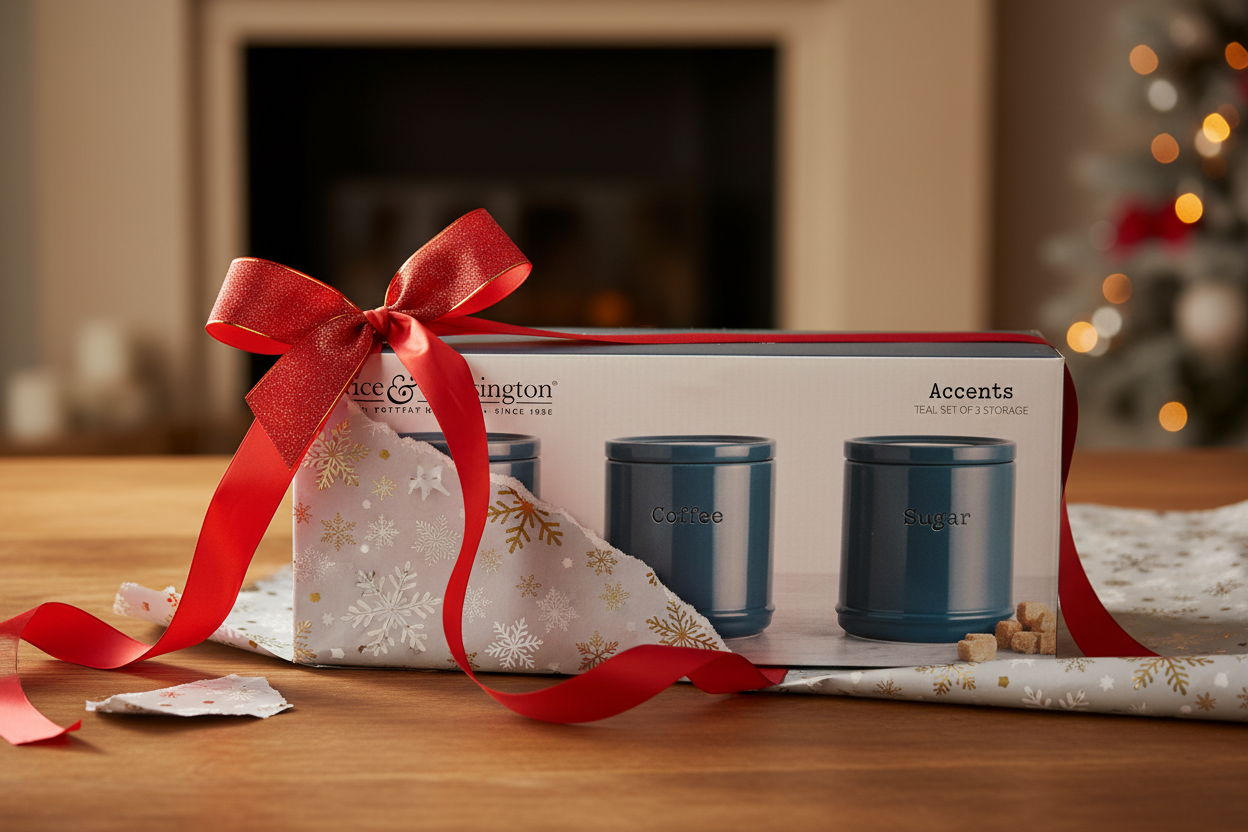 Accents Teal Tea/Coffee/Sugar Canisters 3 Set