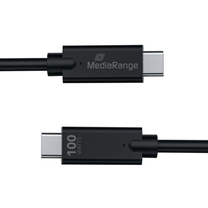 MediaRange USB Type C Cable Charge and Sync USB 3.1 10Gbit 100W Max 1.2m Black MRCS214
