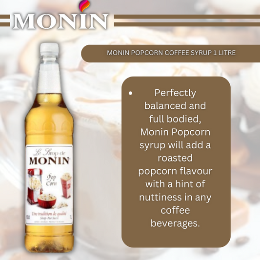 Monin Popcorn Coffee Syrup 1 Litre