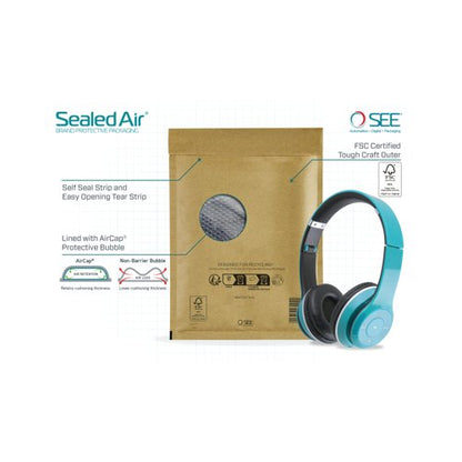 Sealed Air Bubble Lined Postal Bag Gold F3 220x330mm (Pack of 50) 103027405