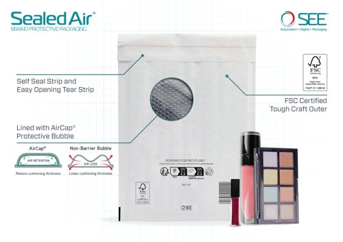 Sealed Air Bubble Lined Postal Bag White 150x210mm MLW C/0 (Pack of 100) 103005498