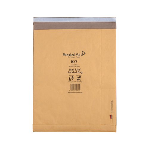 Sealed Air Padded Postal Bag K7 365x476mm Gold (Pack of 50) 100943514
