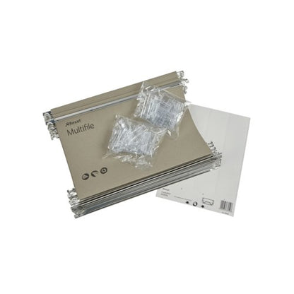 Rexel Multifile Suspension File V Base 15mm Foolscap Green (Pack of 50) 78008
