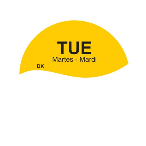 MyCafe Day of Week Food Rotation Label Tuesday Pack of 3500 MYC10610