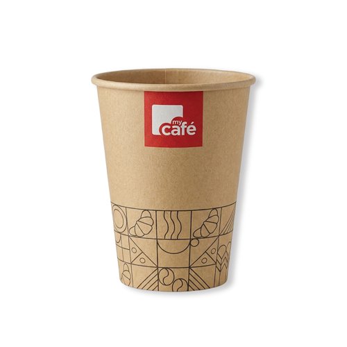 MyCafe Kraft 8oz Single Wall Hot Cups Pack of 50 MYC12081