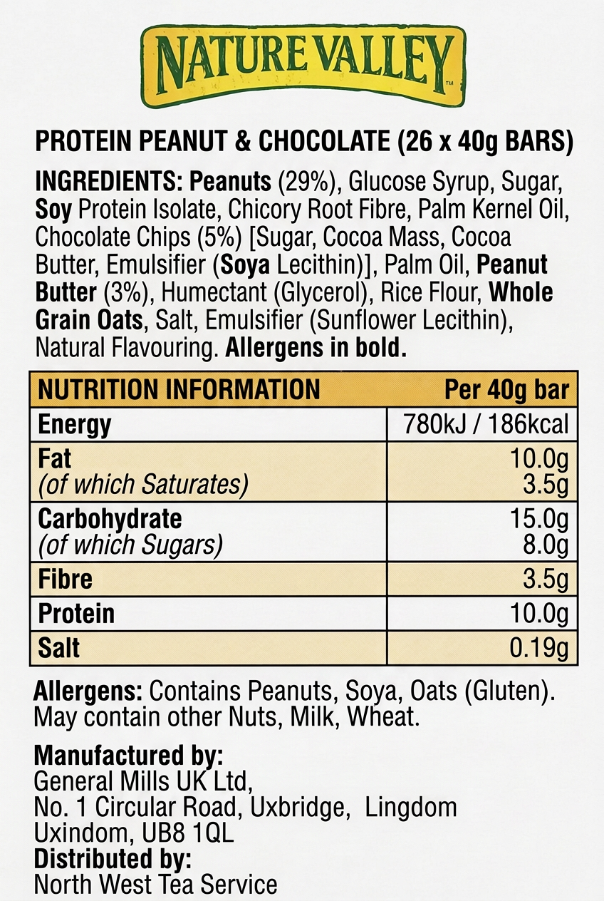 Nature Valley Protein Bar Peanut & Chocolate, 26 x 40g