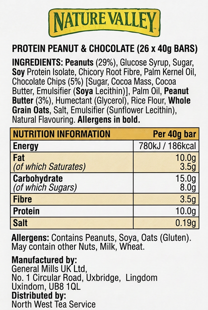 Nature Valley Protein Bar Peanut & Chocolate, 26 x 40g