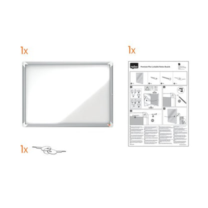 Nobo Premium Plus Magnetic Lockable Notice Board 8xA4 1902559