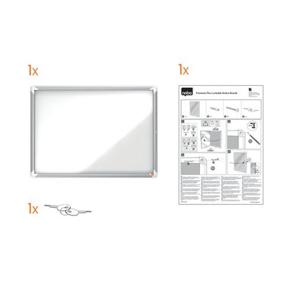 Nobo Premium Plus Magnetic Lockable Notice Board 4xA4 1902557