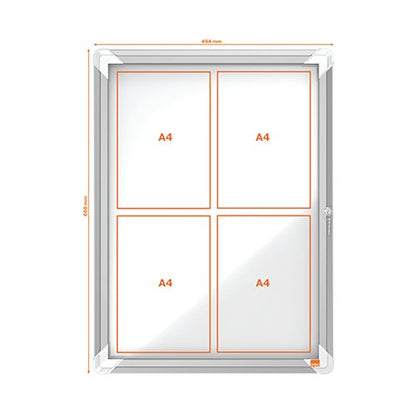 Nobo Premium Plus Outdoor Magnetic Lockable Notice Board 494x667x45mm 4xA4 1902577