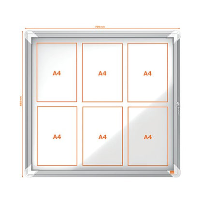 Nobo Premium Plus Outdoor Magnetic Lockable Notice Board 708x667x43mm 6xA4 1902578