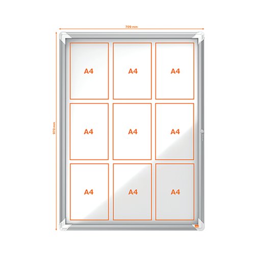 Nobo Premium Plus Outdoor Magnetic Lockable Notice Board 708x969x43mm 9xA4 902580