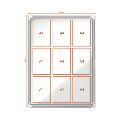 Nobo Premium Plus Outdoor Magnetic Lockable Notice Board 708x969x43mm 9xA4 902580