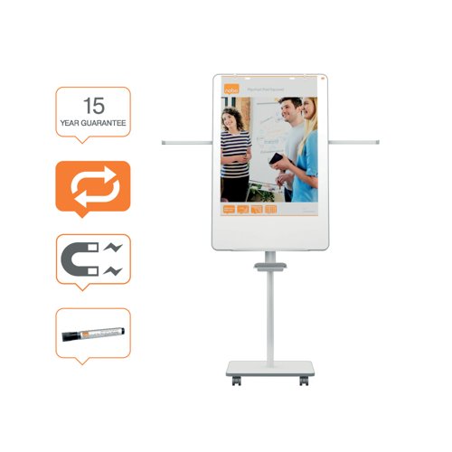 Nobo Move Meet Mobile Magnetic Flipchart Easel 680x1040mm 1915644