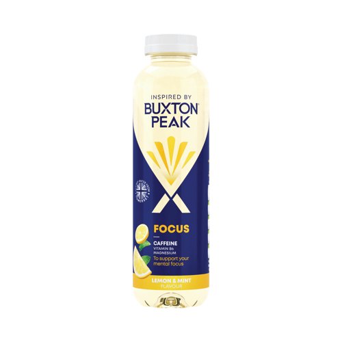 Buxton Peak Focus Lemon + Mint Water 400ml Pack of 12 13328962