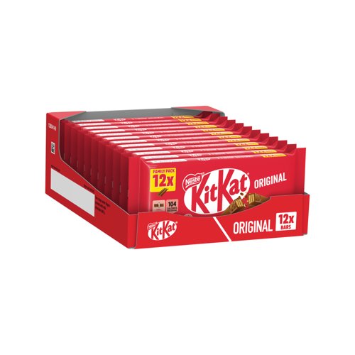 Nestle KitKat 2 Finger Milk Chocolate Bar Pack of 12 12604149