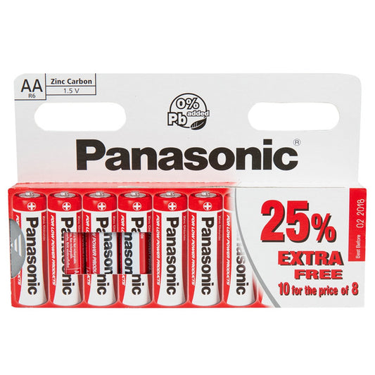 Panasonic AA Zinc Battery Pack 10's
