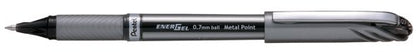 Pentel EnerGel + Metal Tip Rollerball Pen 0.7mm Black (Pack of 12) BL27-A