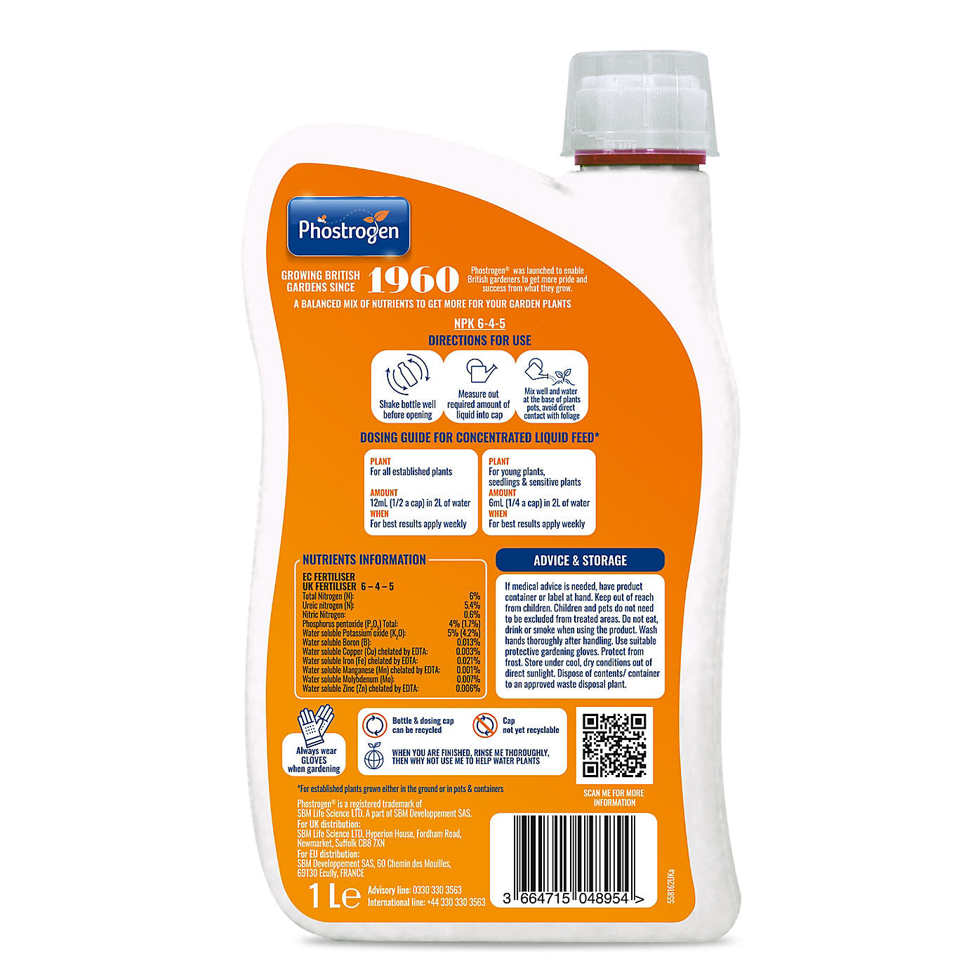 Phostrogen All Purpose Liquid Plant Food 1 litre Concentrate {Makes 166L}